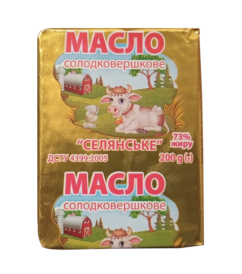 Масло солодковершкове Селянське 73% ТМ ВІДДІ